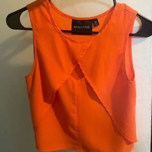 Mink Pink XS Orange crop top